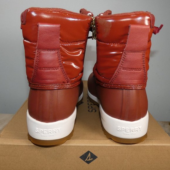 Sperry Women's Maritime Repel Puffer Snow Boot, Red Nylon, 8 - Picture 5 of 9